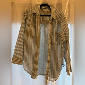 Pilcro Light Weight Casual Blue and White Striped Shirt *Worn Once*